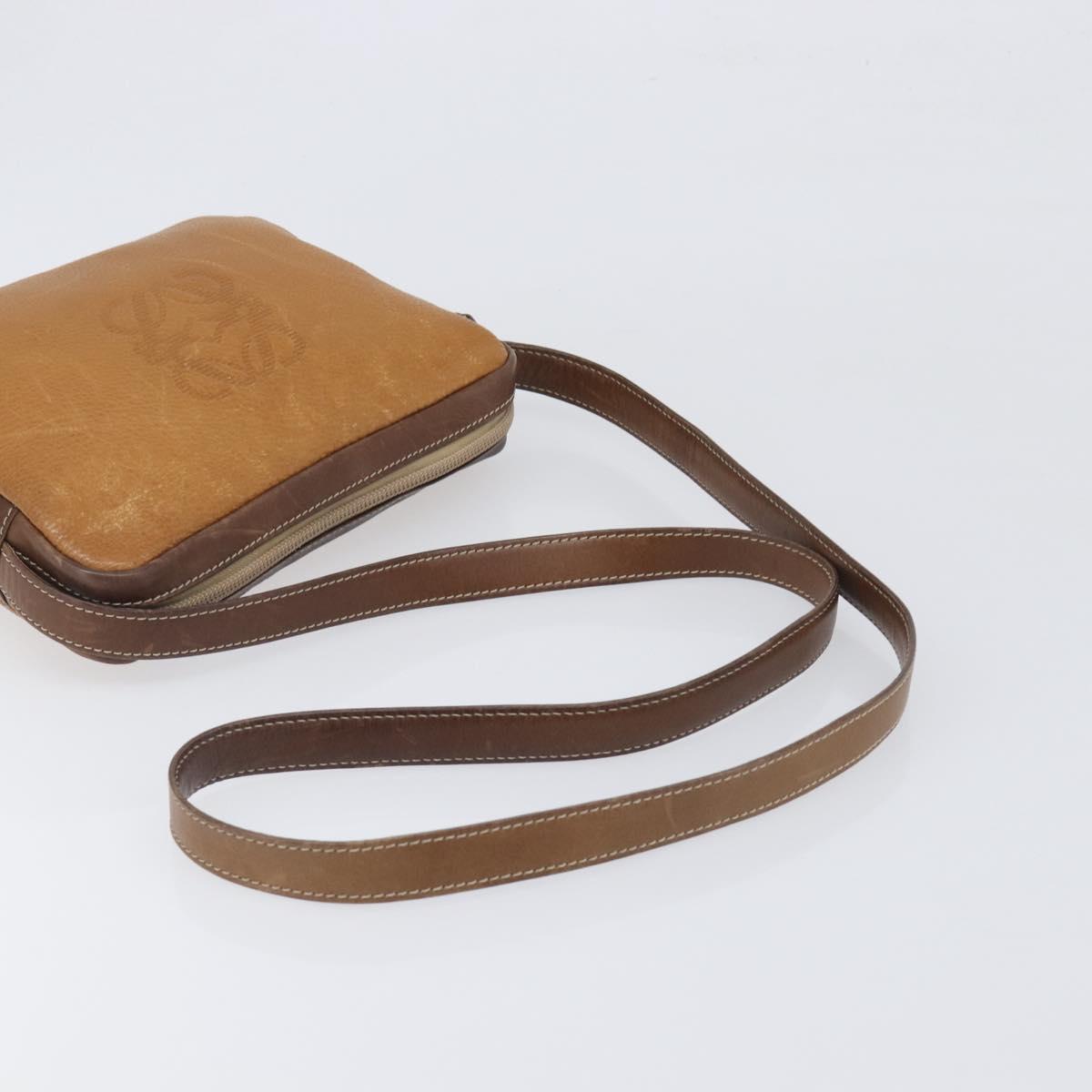 LOEWE Shoulder Bag Leather Brown Gold Auth 199645 - Jerrillo image 7