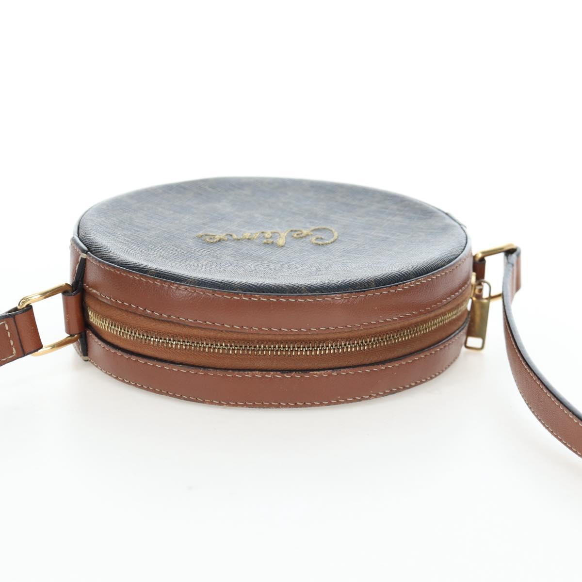 CELINE Triomphe Round Purse Shoulder Bag PVC Black Gold Auth 199654M - Jerrillo image 6