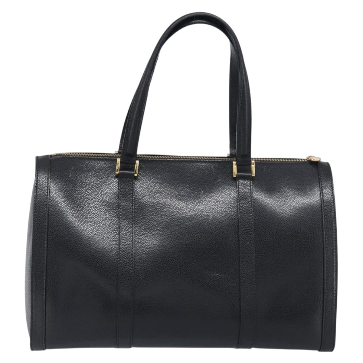 FENDI Boston Bag Leather Black Gold Auth 199674V - Jerrillo image 2