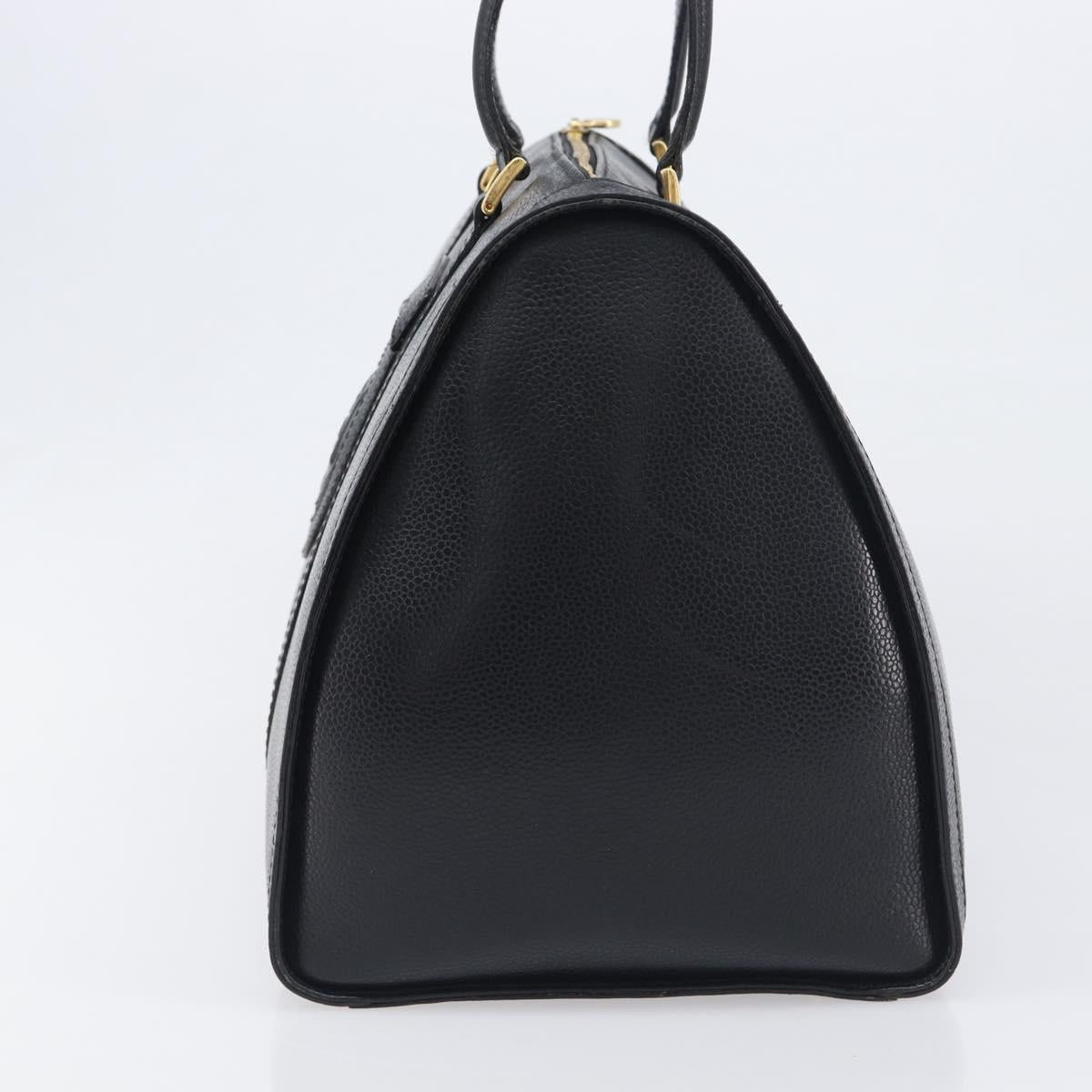 FENDI Boston Bag Leather Black Gold Auth 199674V - Jerrillo image 3