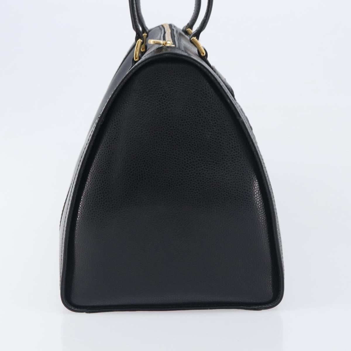 FENDI Boston Bag Leather Black Gold Auth 199674V - Jerrillo image 4