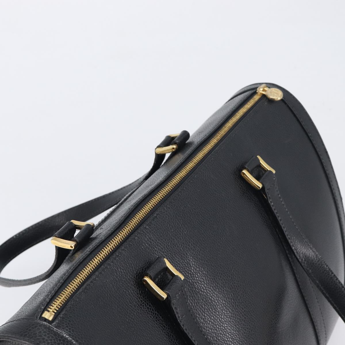FENDI Boston Bag Leather Black Gold Auth 199674V - Jerrillo image 6