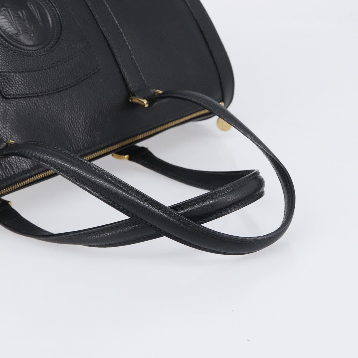 FENDI Boston Bag Leather Black Gold Auth 199674V - Jerrillo image 7