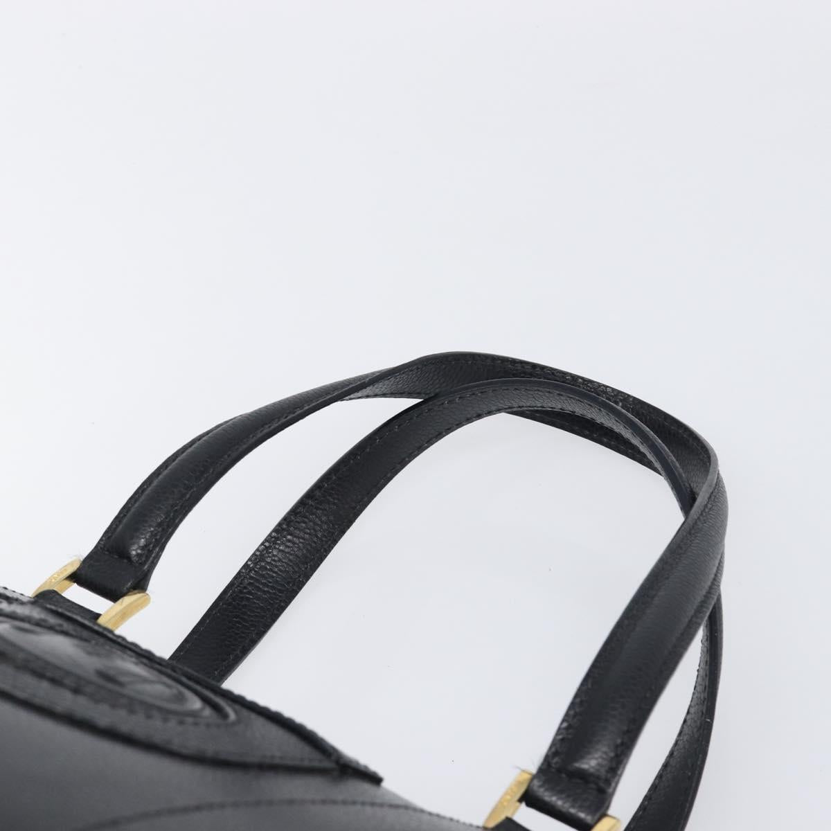 FENDI Boston Bag Leather Black Gold Auth 199674V - Jerrillo image 8