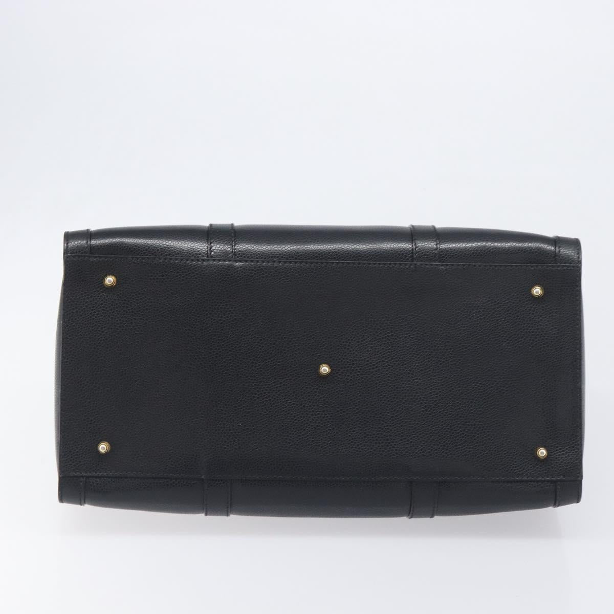 FENDI Boston Bag Leather Black Gold Auth 199674V - Jerrillo image 5