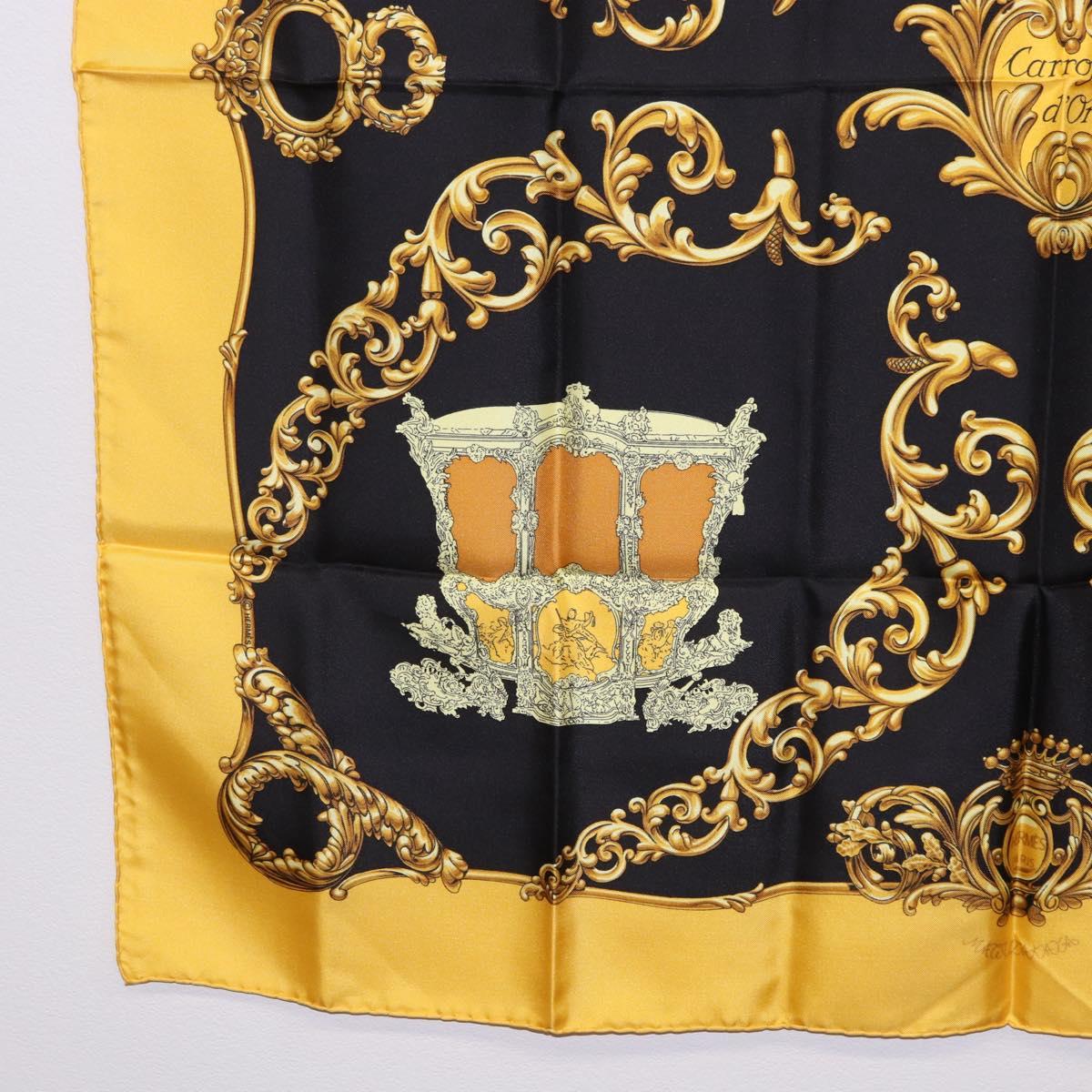 HERMES Carre 90 Scarf Silk Yellow Auth 199714M - Jerrillo image 8
