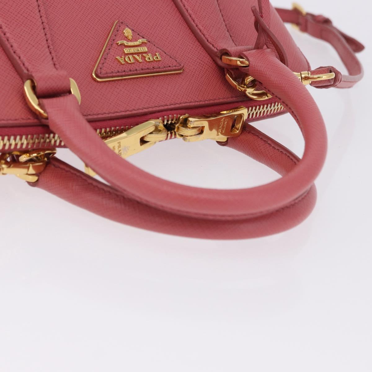 PRADA Galleria Hand Bag Saffiano 2way Pink Gold Auth 199933V - Jerrillo image 8