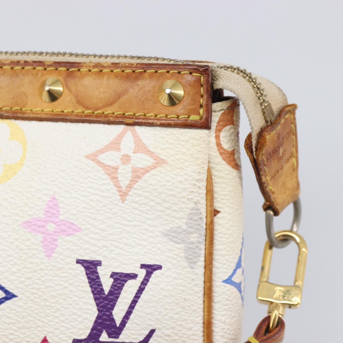 LOUIS VUITTON Monogram Multicolor Pochette Accessoires White M92649 Auth 200197 - Jerrillo image 10
