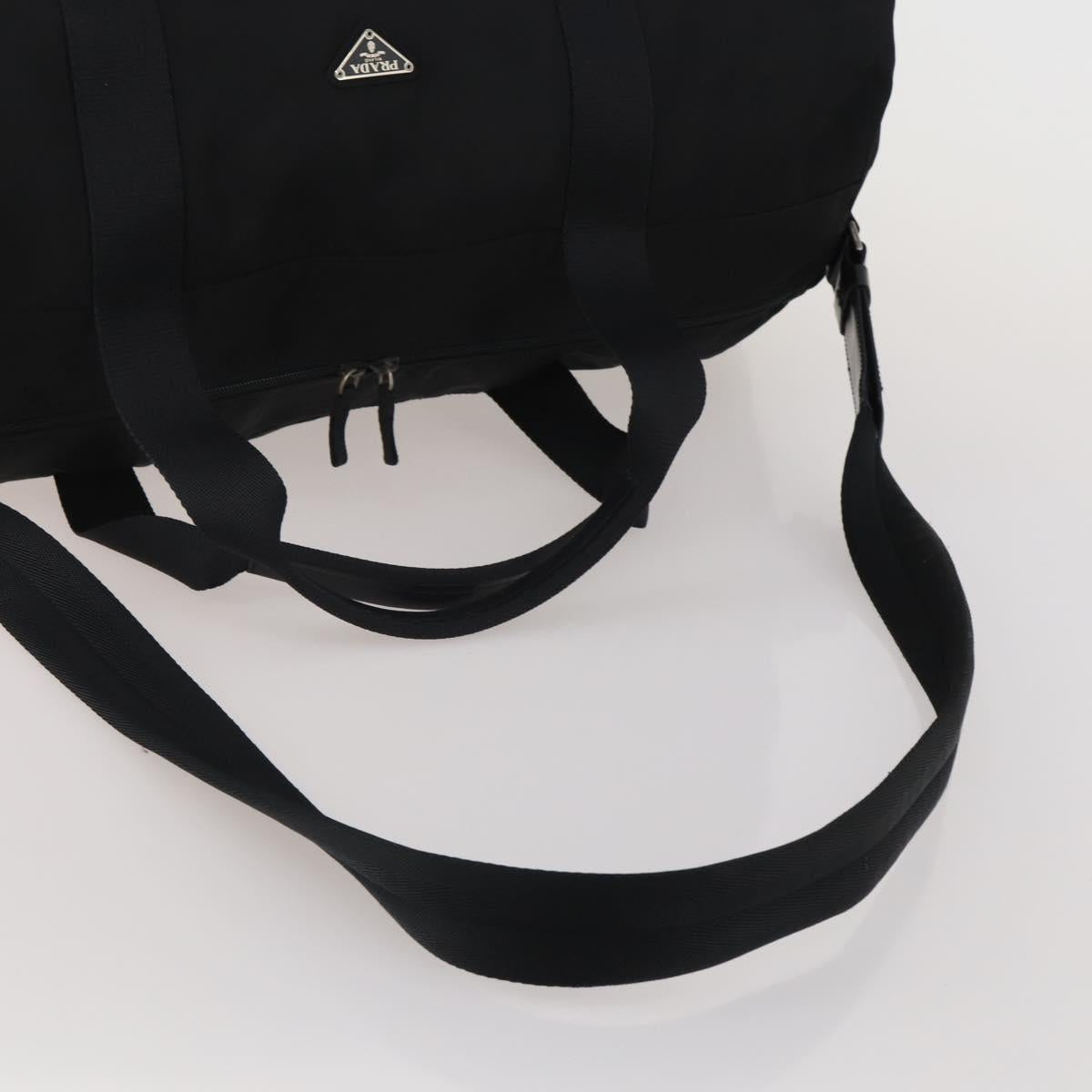 PRADA Boston Bag Nylon 2way Black Silver Auth 200299A - Jerrillo image 7