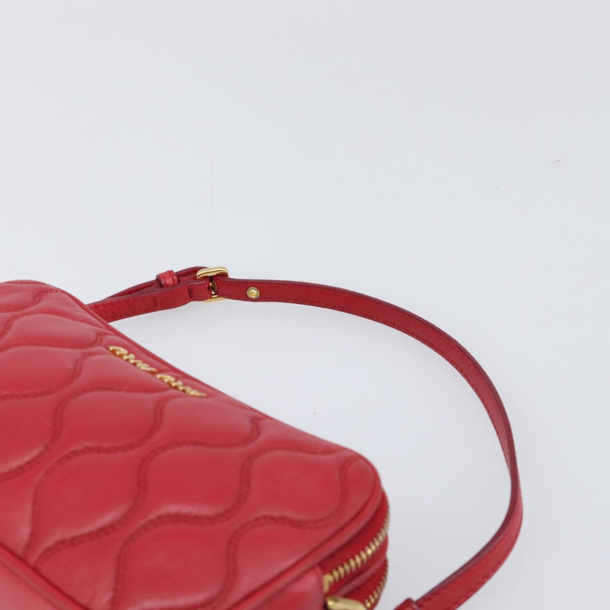 Miu Miu Pouch Leather Red Gold Tone Auth 200834V - Jerrillo image 8