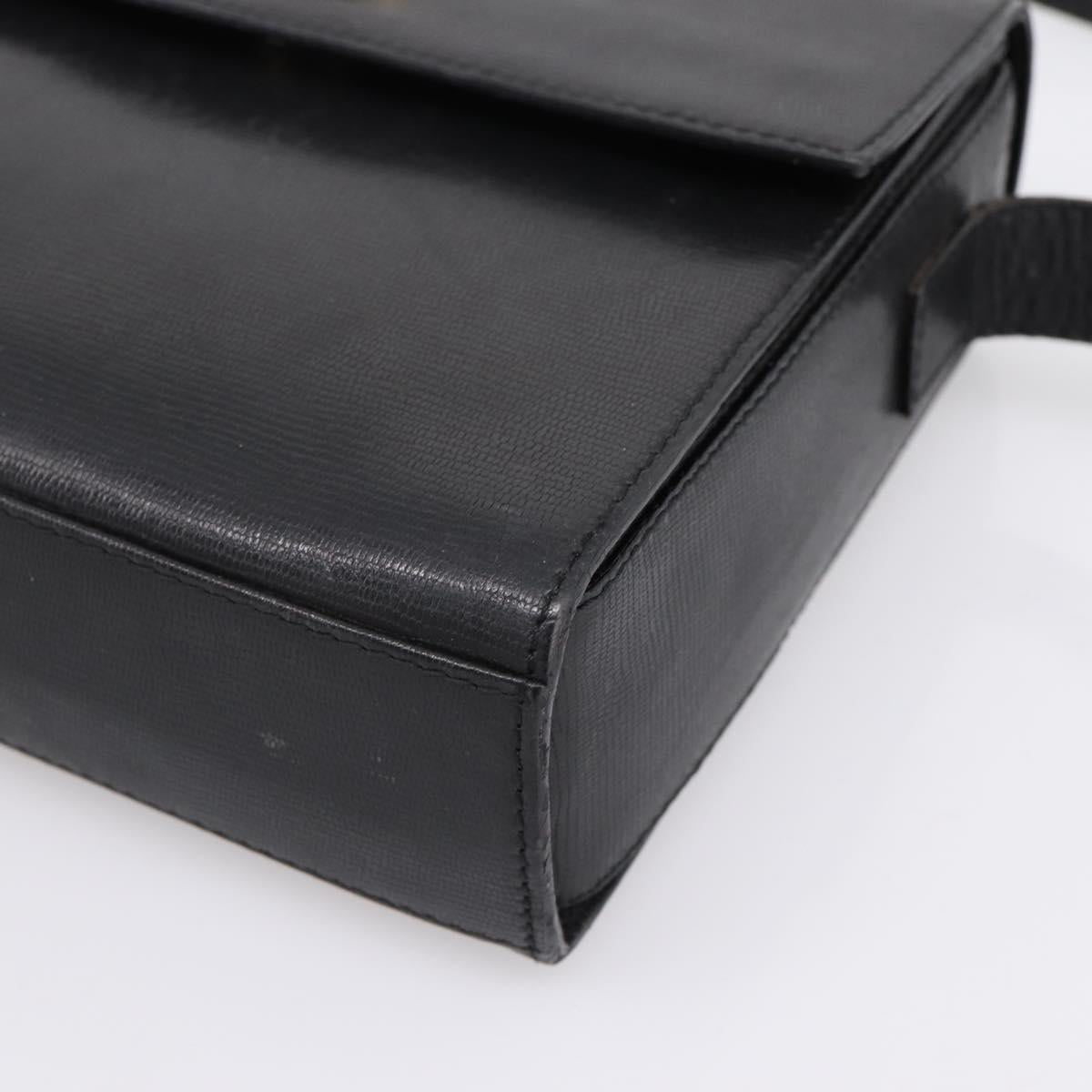 CELINE Circle Shoulder Bag Leather Black Gold Auth 200944 - Jerrillo image 9