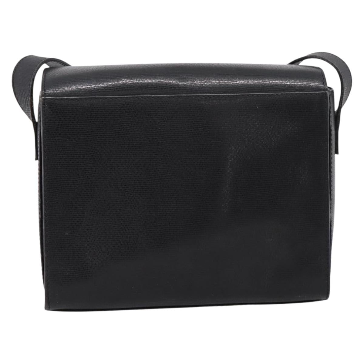 CELINE Circle Shoulder Bag Leather Black Gold Auth 200944 - Jerrillo image 2
