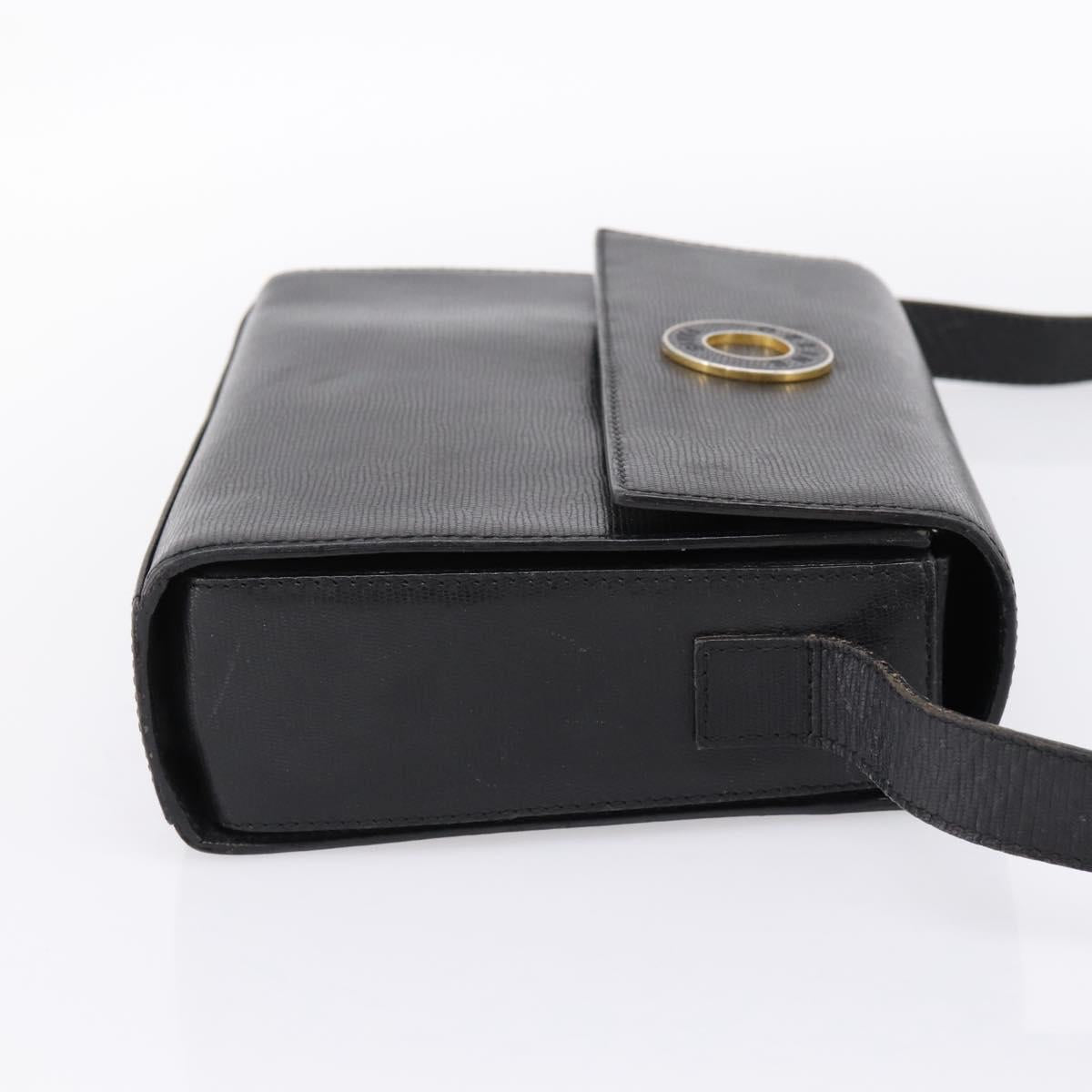 CELINE Circle Shoulder Bag Leather Black Gold Auth 200944 - Jerrillo image 4