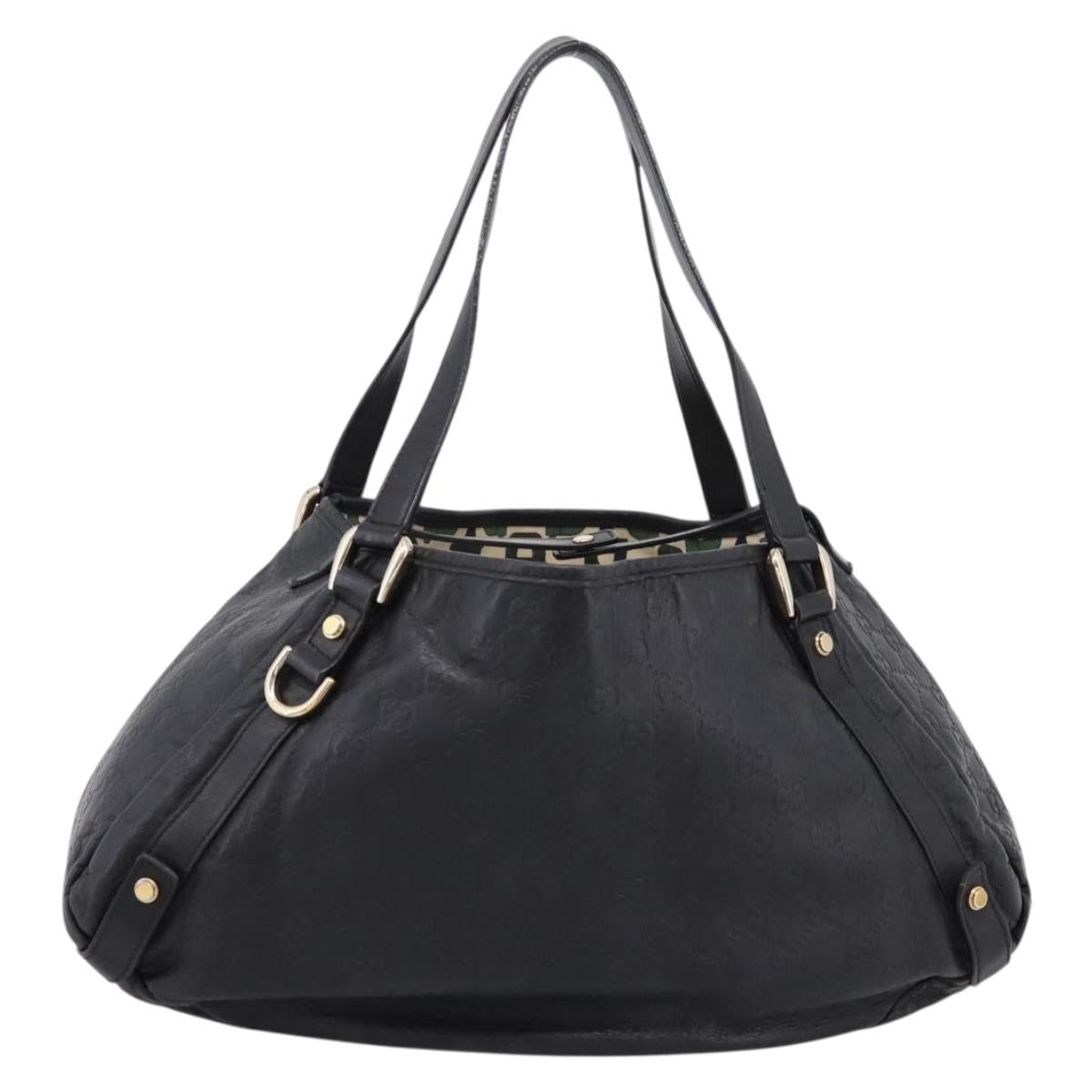 GUCCI GG Canvas Guccissima Tote Bag Leather Black Gold Tone 130736 Auth 200990V - Jerrillo image 2