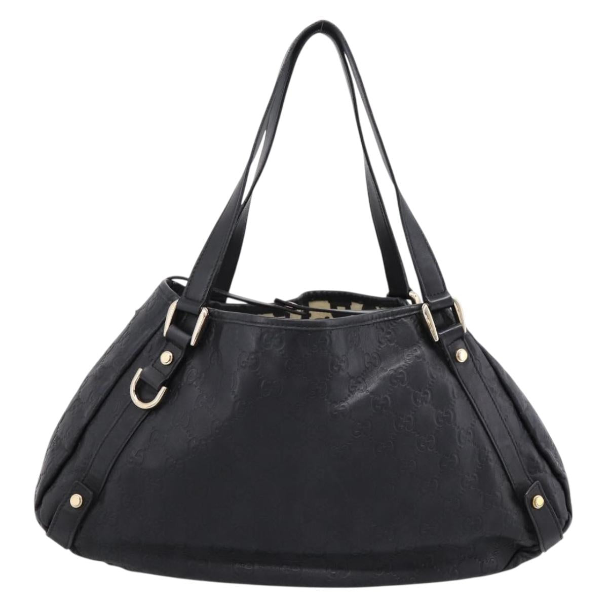 GUCCI GG Canvas Guccissima Tote Bag Leather Black Gold Tone 130736 Auth 200990V - Jerrillo image 3