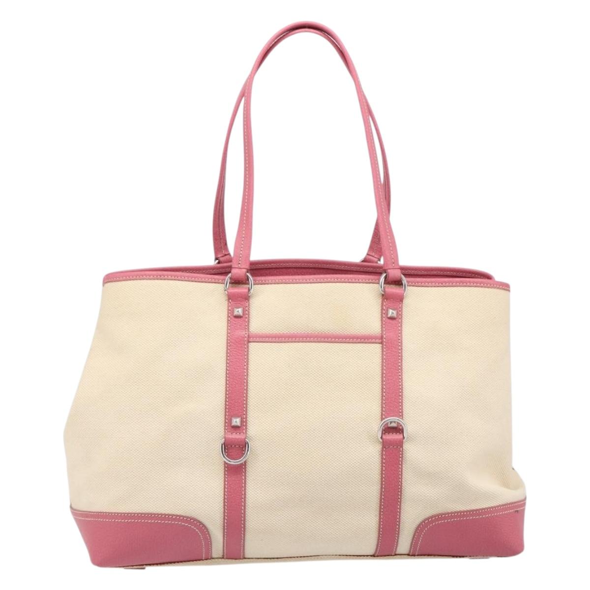 PRADA Tote Bag Canvas Ivory Silver Auth 201353V - Jerrillo image 2