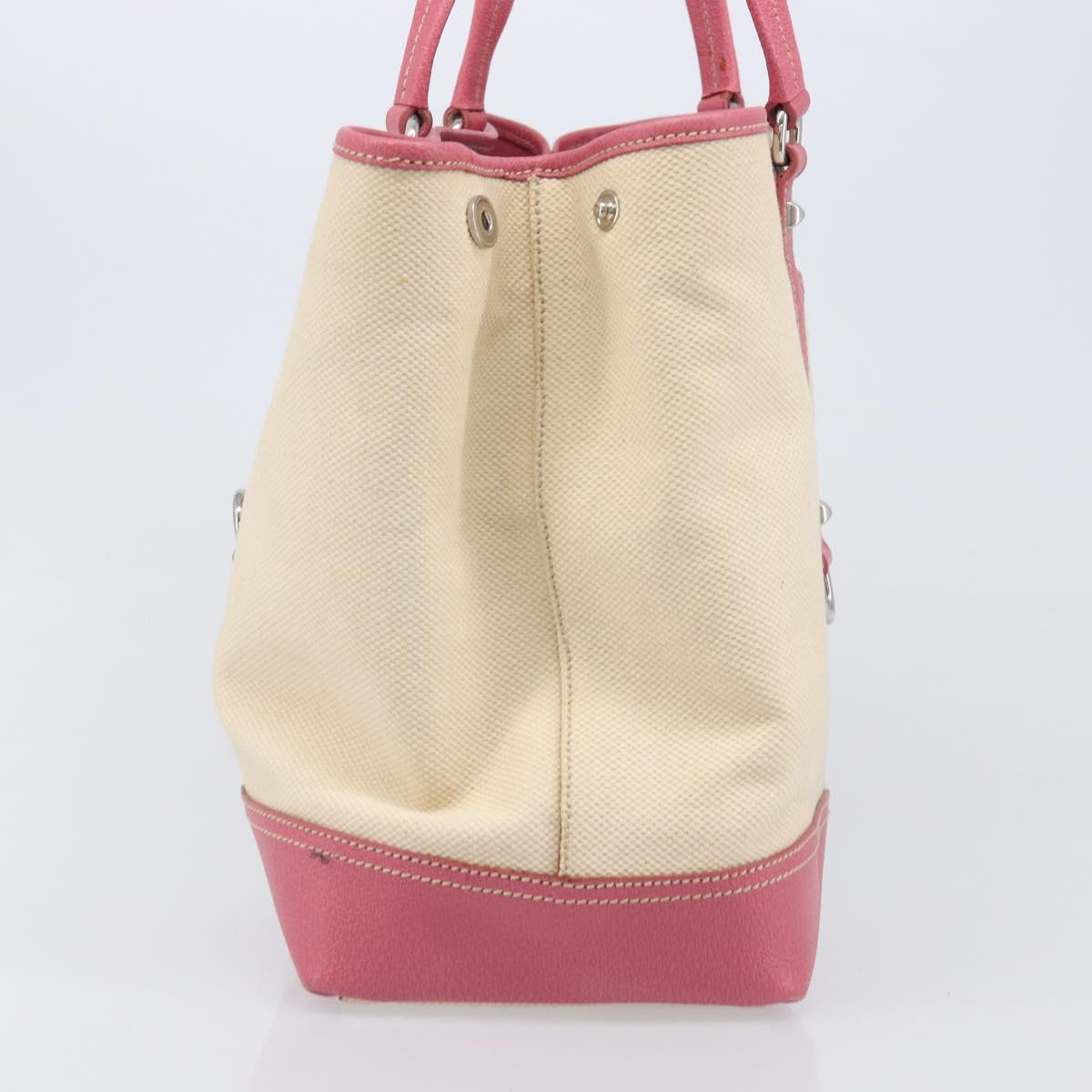 PRADA Tote Bag Canvas Ivory Silver Auth 201353V - Jerrillo image 3