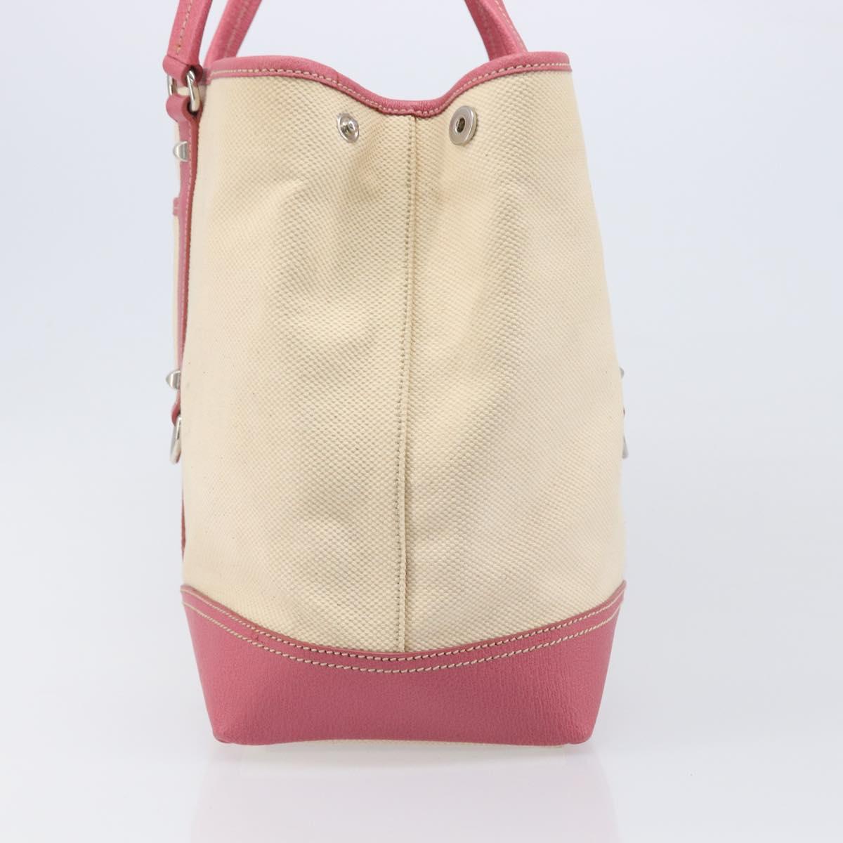 PRADA Tote Bag Canvas Ivory Silver Auth 201353V - Jerrillo image 4