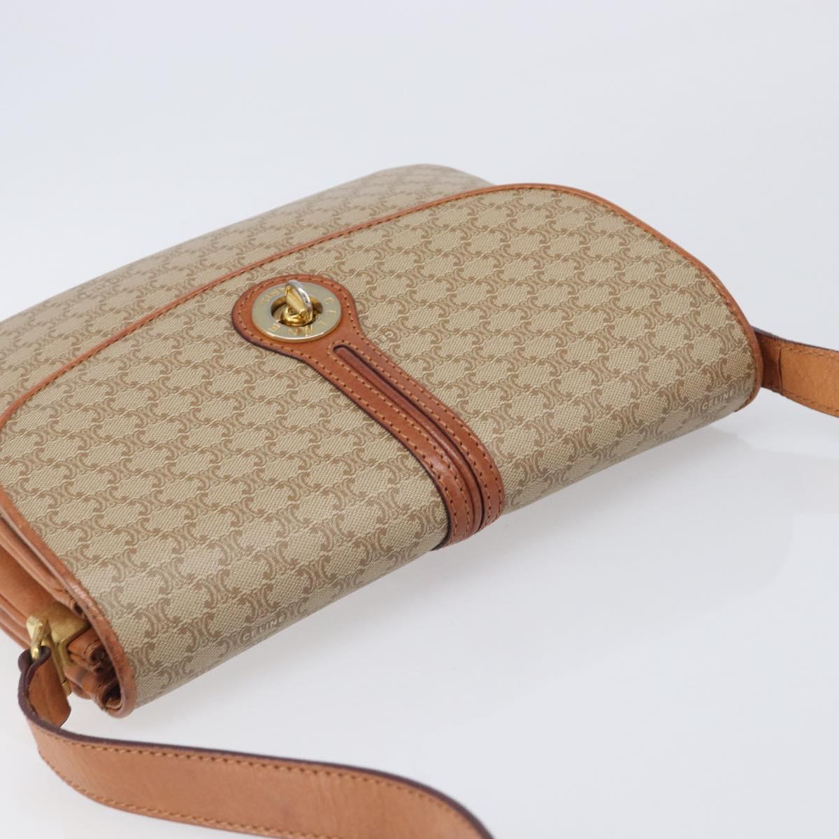 CELINE Macadam Canvas Shoulder Bag PVC Beige Gold Auth 201484A - Jerrillo image 6