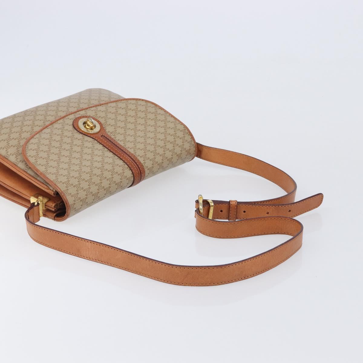 CELINE Macadam Canvas Shoulder Bag PVC Beige Gold Auth 201484A - Jerrillo image 7