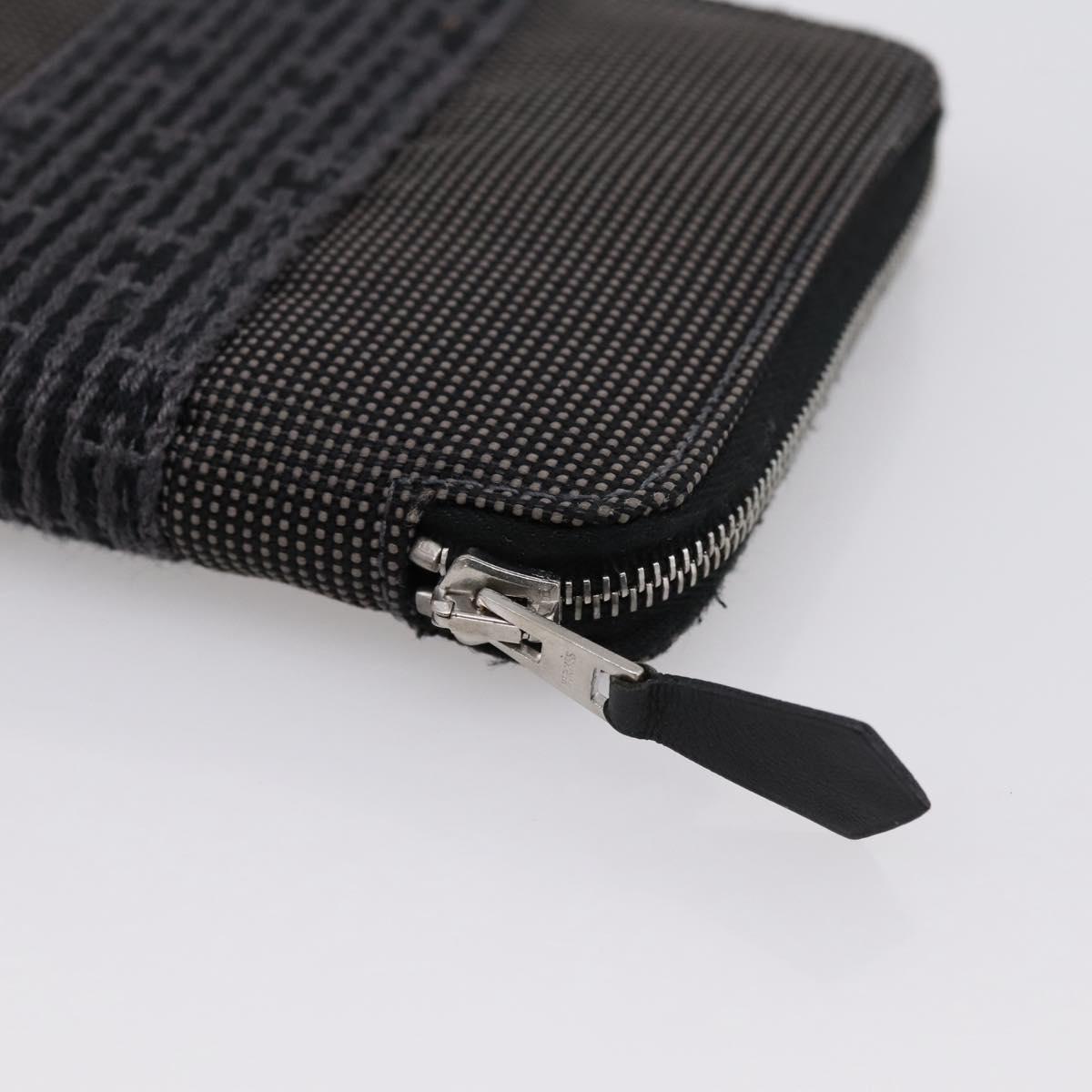 HERMES Her Line Perth PM Wallet Canvas Gray Silver Auth 202172A - Jerrillo image 10