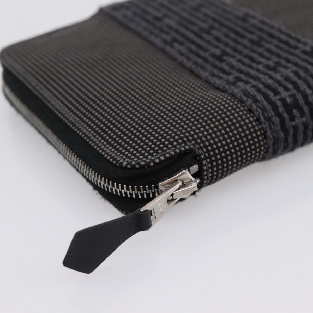 HERMES Her Line Perth PM Wallet Canvas Gray Silver Auth 202172A - Jerrillo image 9