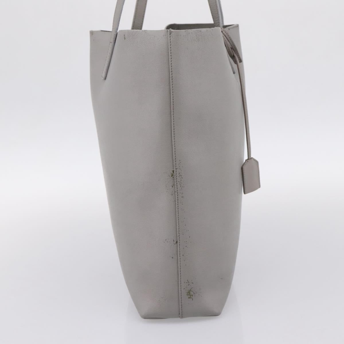 SAINT LAURENT Tote Bag Leather Gray Gold Tone Auth 202234 - Jerrillo image 4