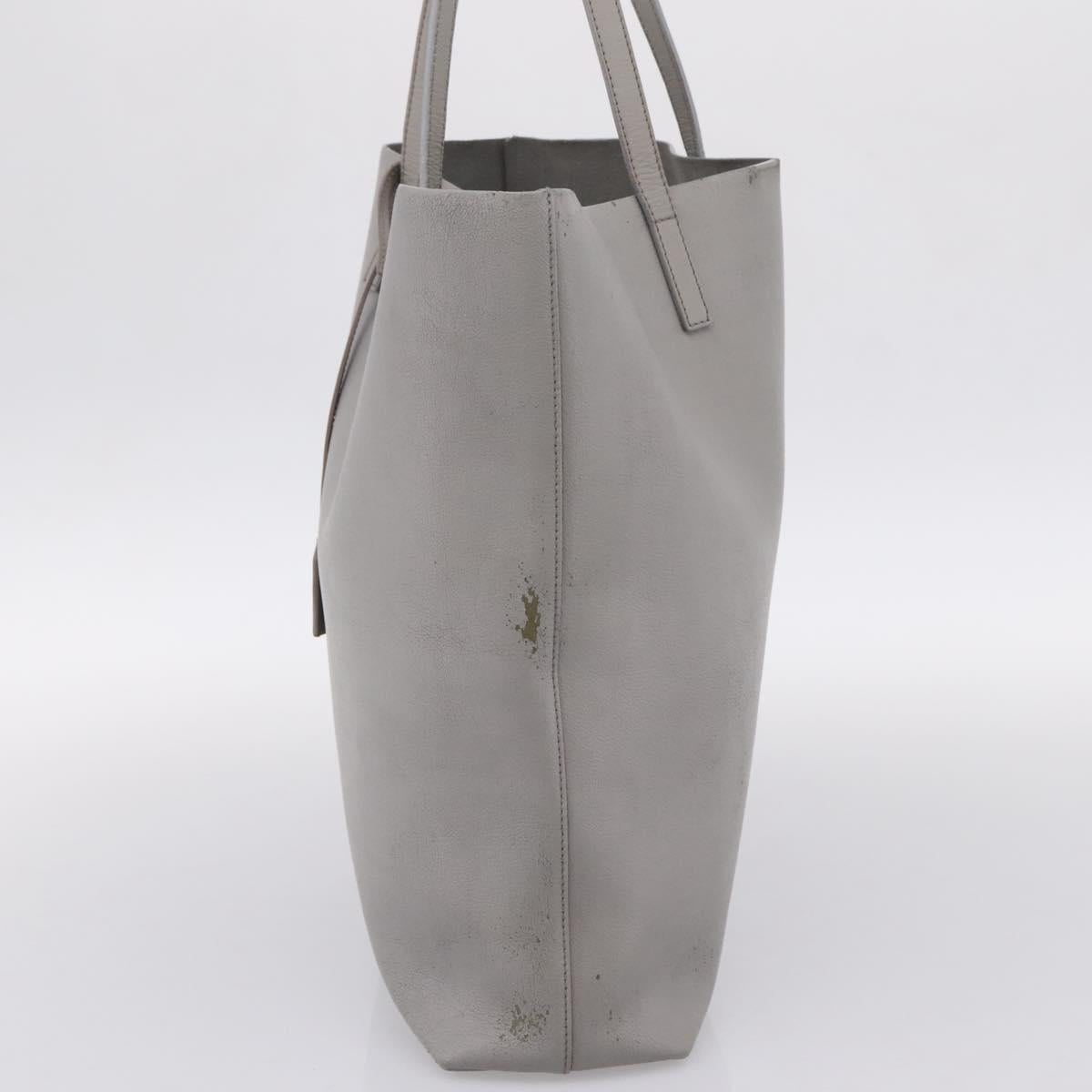 SAINT LAURENT Tote Bag Leather Gray Gold Tone Auth 202234 - Jerrillo image 5
