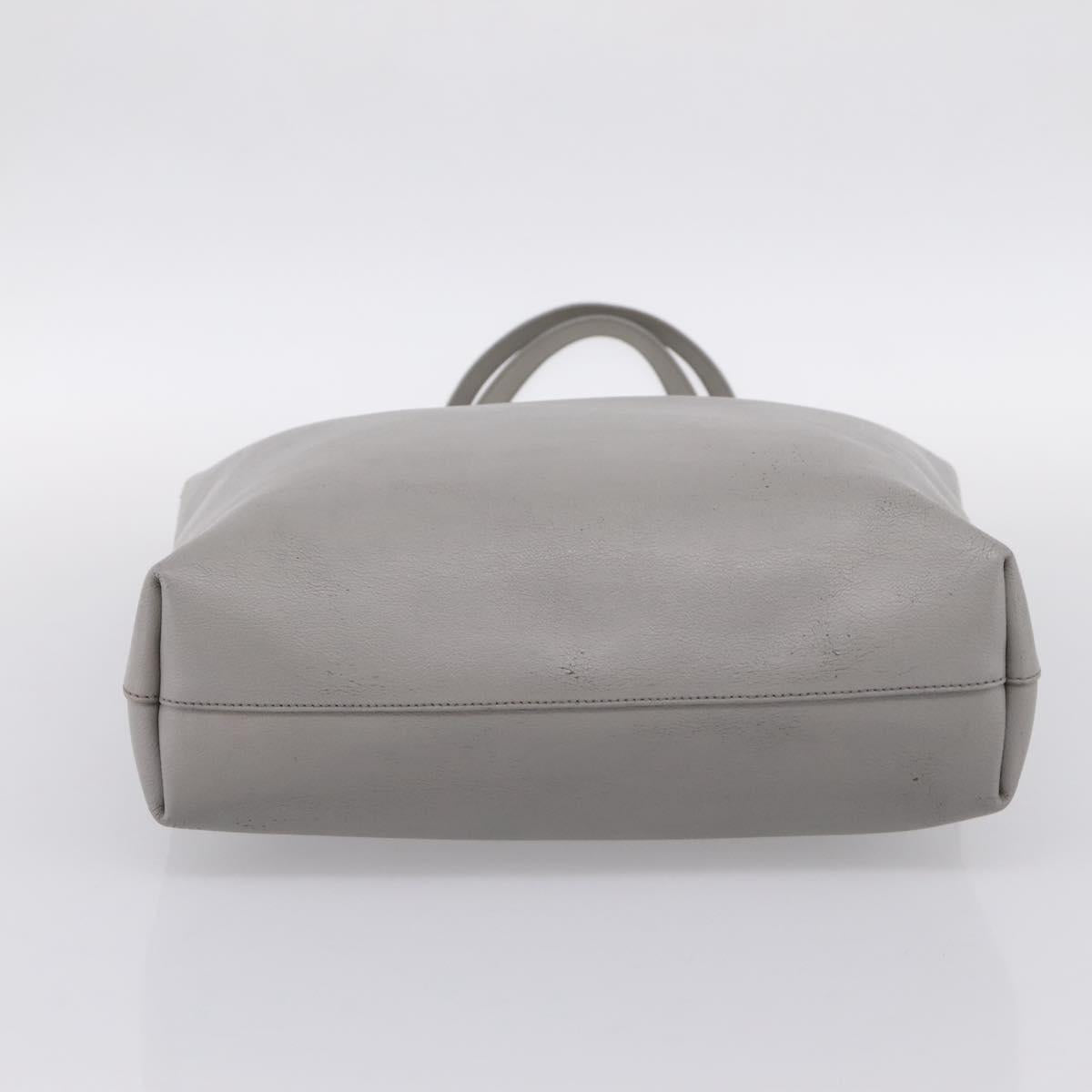 SAINT LAURENT Tote Bag Leather Gray Gold Tone Auth 202234 - Jerrillo image 9