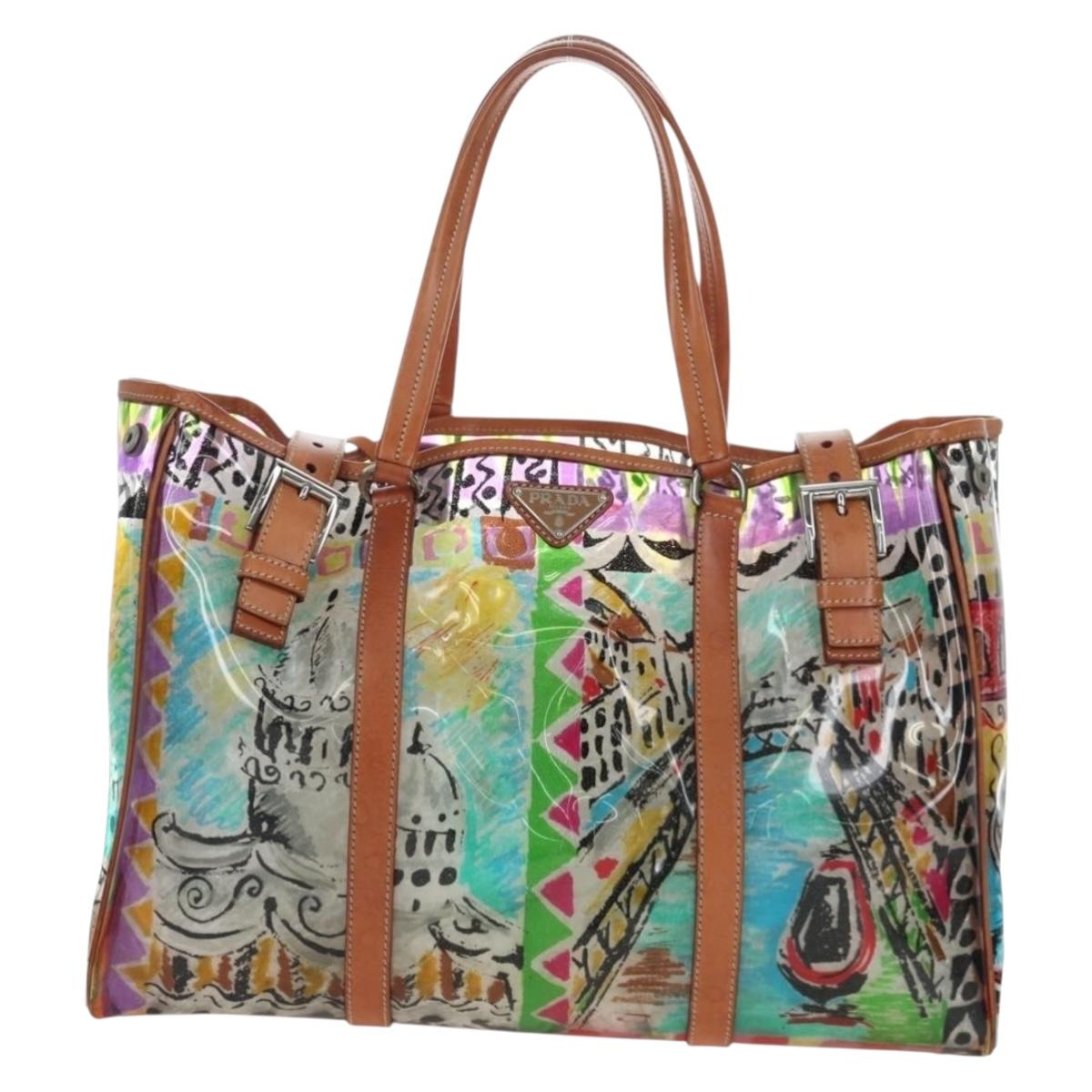 PRADA Tote Bag Vinyl Multicolor Silver Auth 204422A - Jerrillo image 2