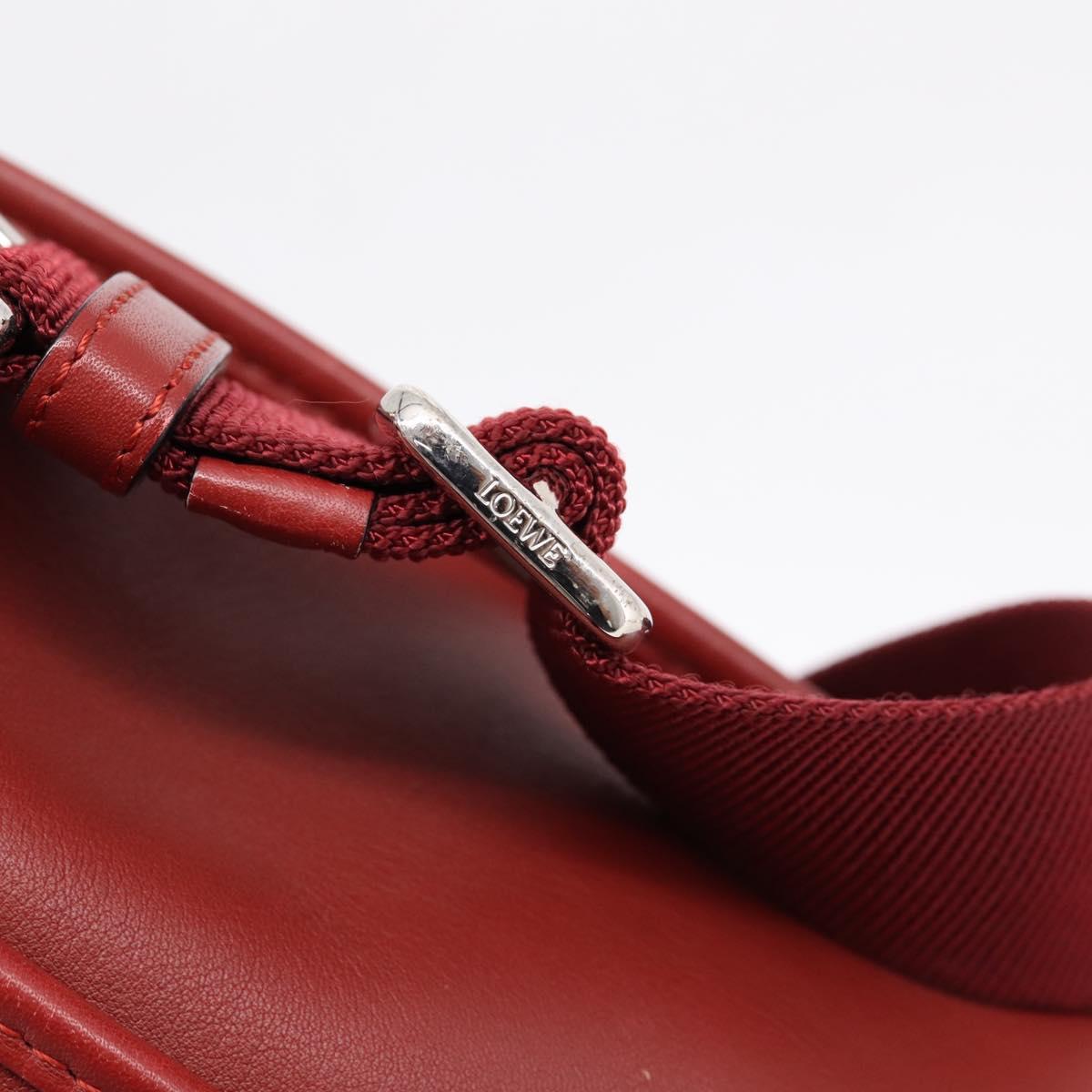 LOEWE Hand Bag Leather 2way Red Silver Auth 205076 - Jerrillo image 10