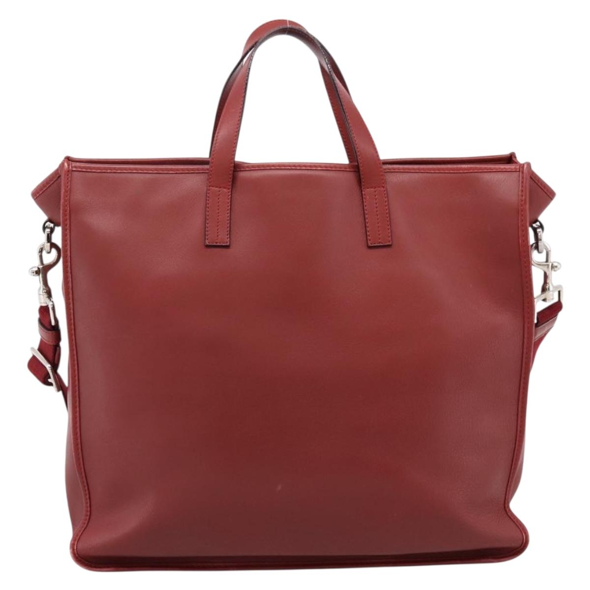 LOEWE Hand Bag Leather 2way Red Silver Auth 205076 - Jerrillo image 2