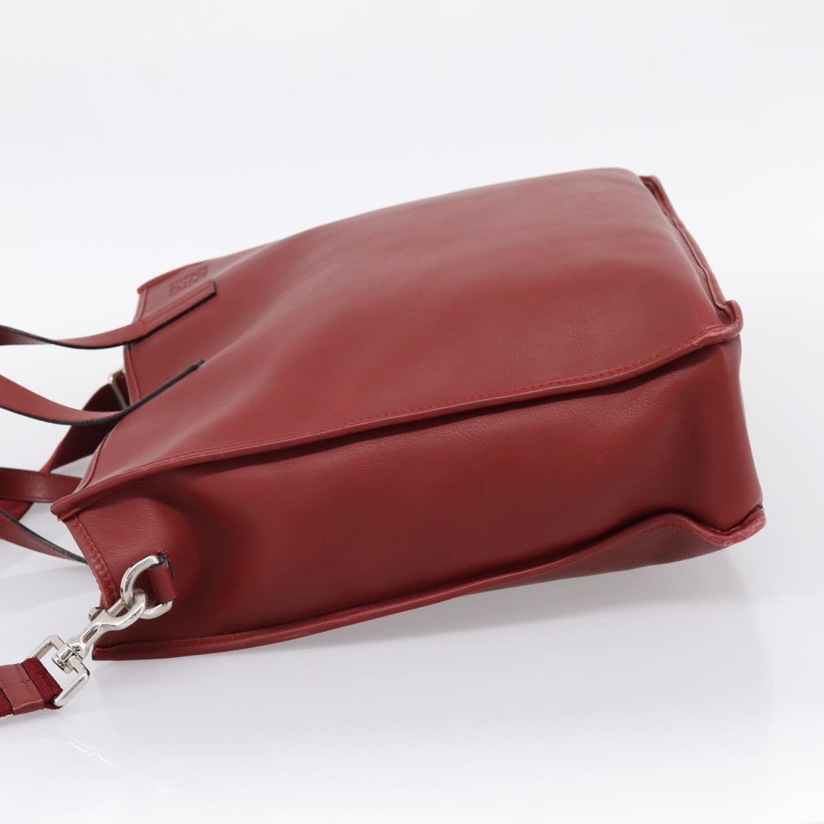 LOEWE Hand Bag Leather 2way Red Silver Auth 205076 - Jerrillo image 3