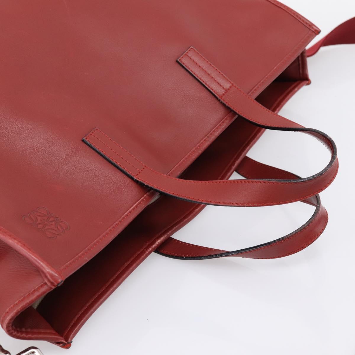 LOEWE Hand Bag Leather 2way Red Silver Auth 205076 - Jerrillo image 6