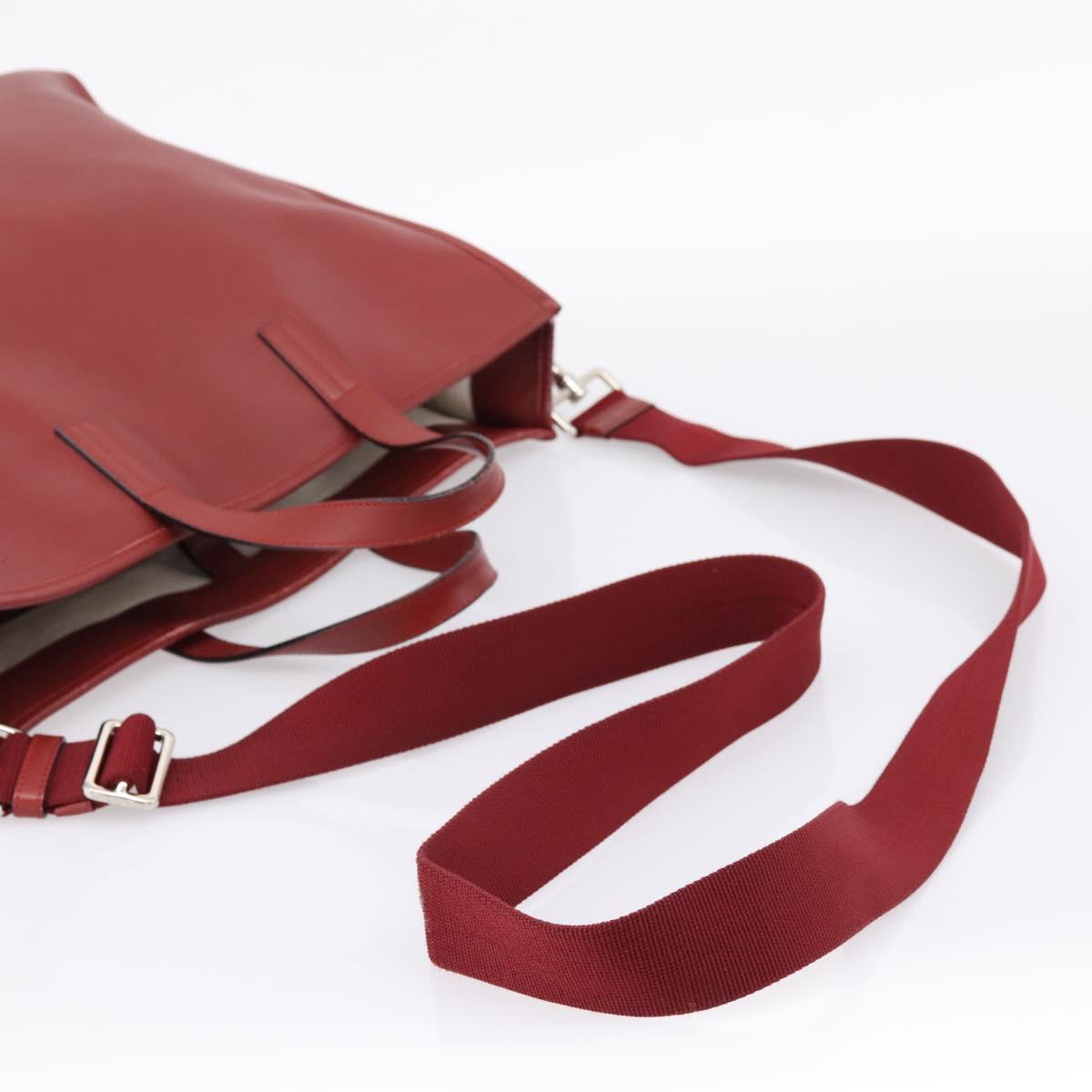 LOEWE Hand Bag Leather 2way Red Silver Auth 205076 - Jerrillo image 8