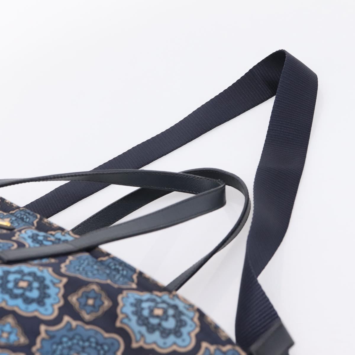 PRADA Tote Bag Nylon 2way Navy Gold Auth 206331A - Jerrillo image 10