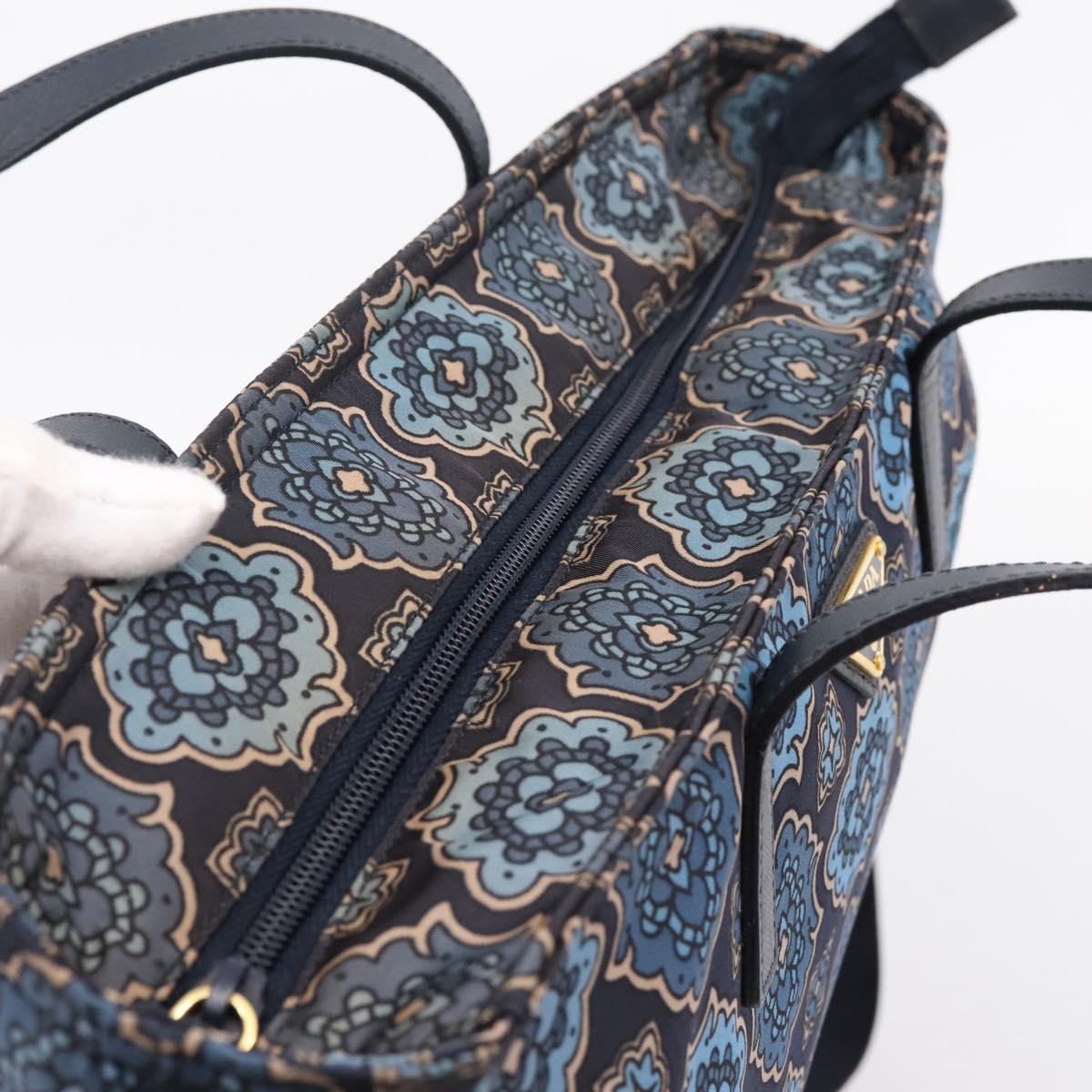 PRADA Tote Bag Nylon 2way Navy Gold Auth 206331A - Jerrillo image 6