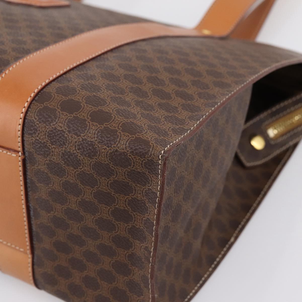 CELINE Macadam Canvas Tote Bag PVC Leather Brown Gold Auth am12243V - Jerrillo image 10