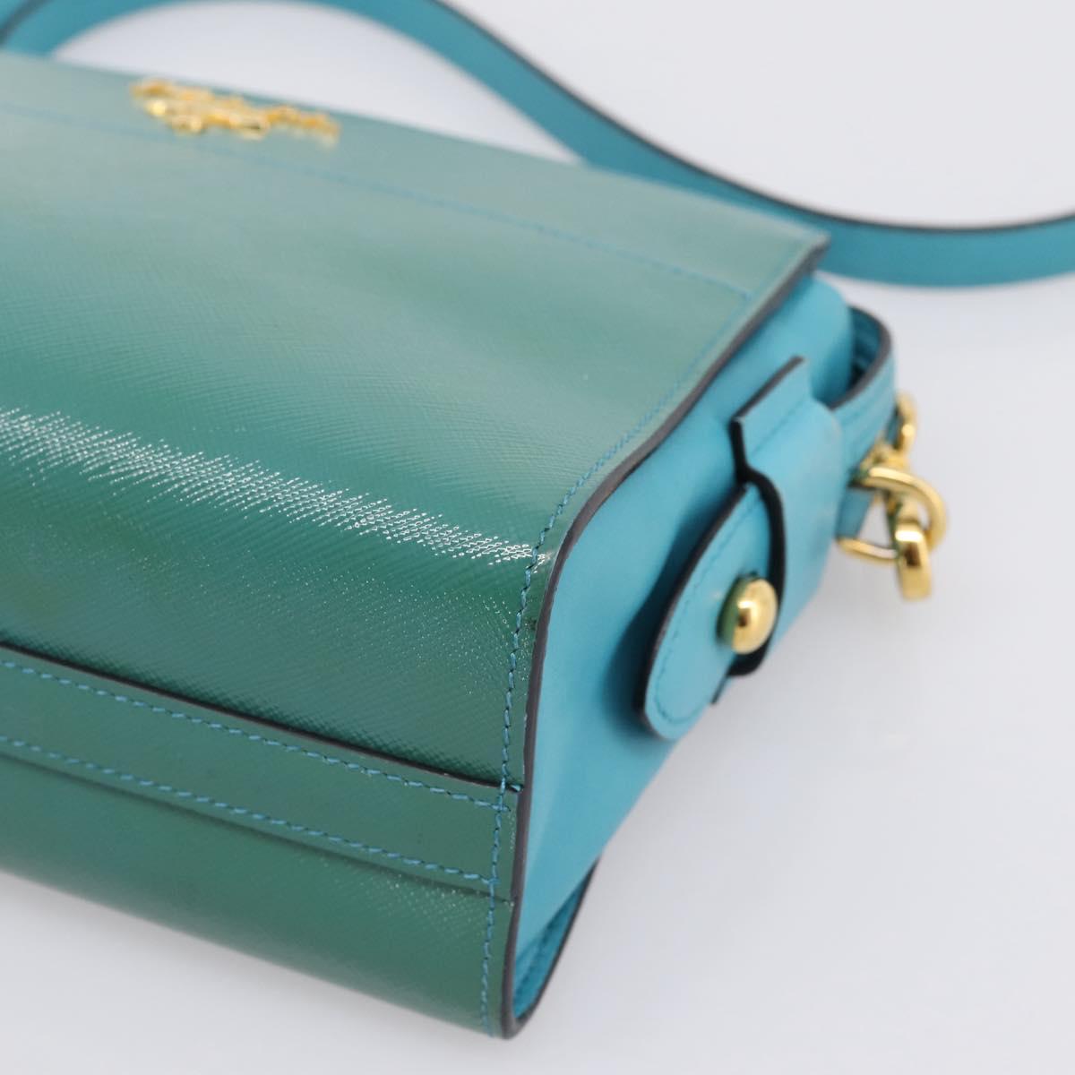 PRADA Shoulder Bag Safiano Leather Green Gold Auth am12262A - Jerrillo image 9