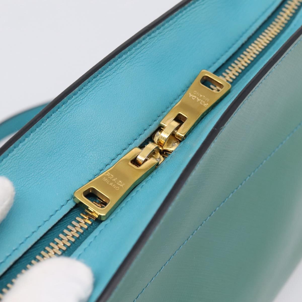 PRADA Shoulder Bag Safiano Leather Green Gold Auth am12262A - Jerrillo image 10
