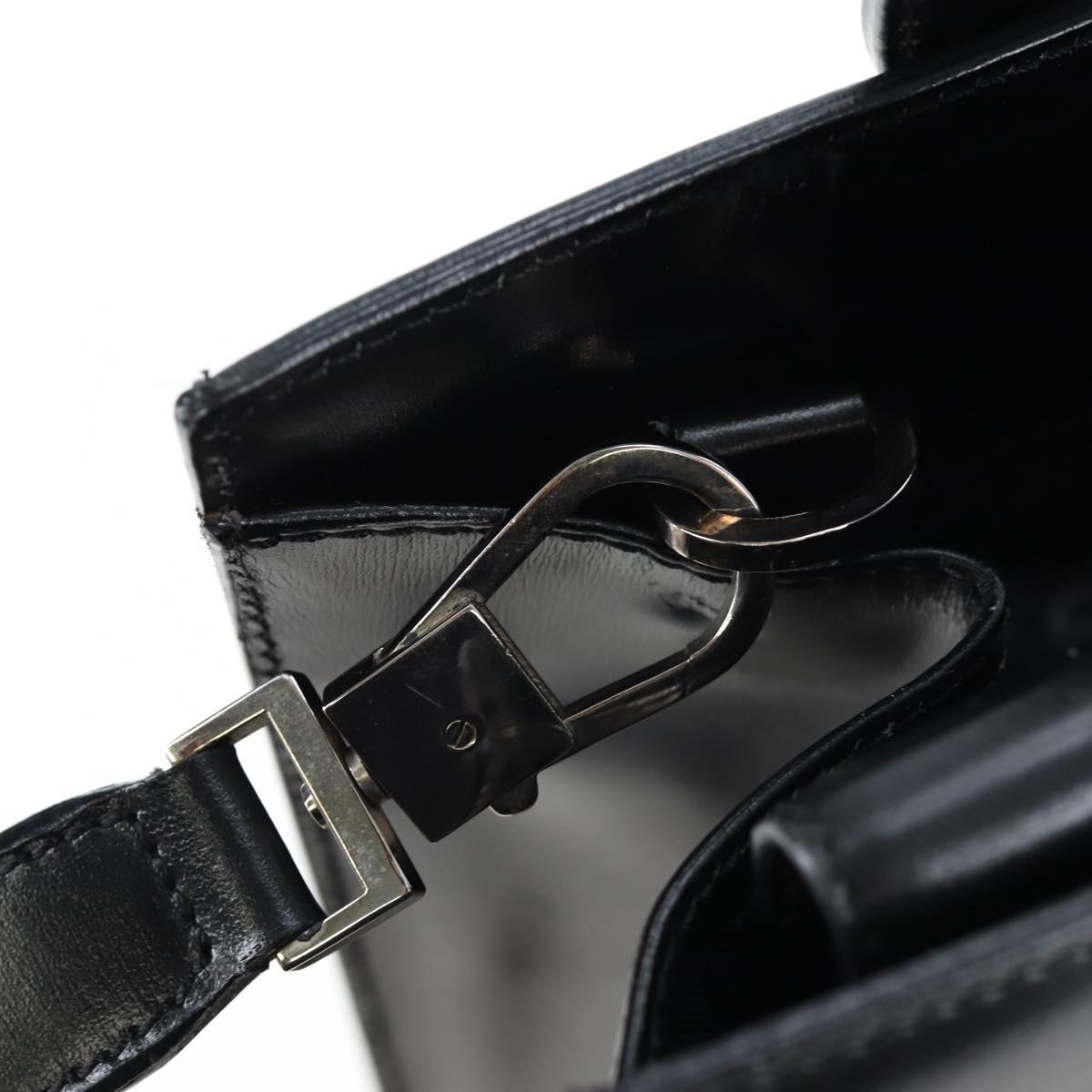 CELINE Circle Handle Hand Bag Leather 2way Black Silver Auth am12266V - Jerrillo image 10