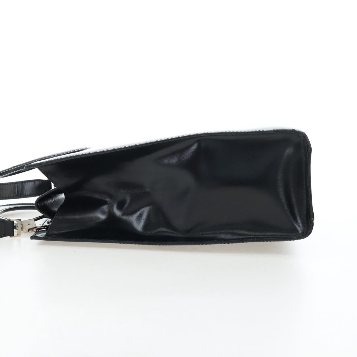 CELINE Circle Handle Hand Bag Leather 2way Black Silver Auth am12266V - Jerrillo image 4