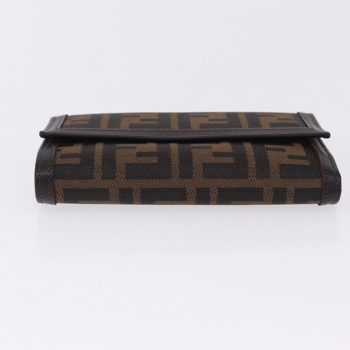 FENDI Zucca Canvas Compact Trifold Wallet Black Brown Auth am12383V - Jerrillo image 6