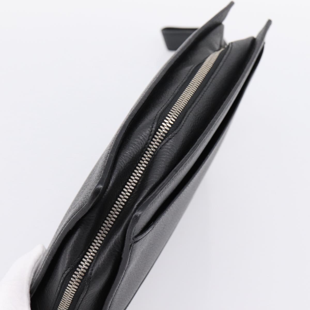 CARTIER Clutch Bag Leather Black Silver Auth am12649A - Jerrillo image 6