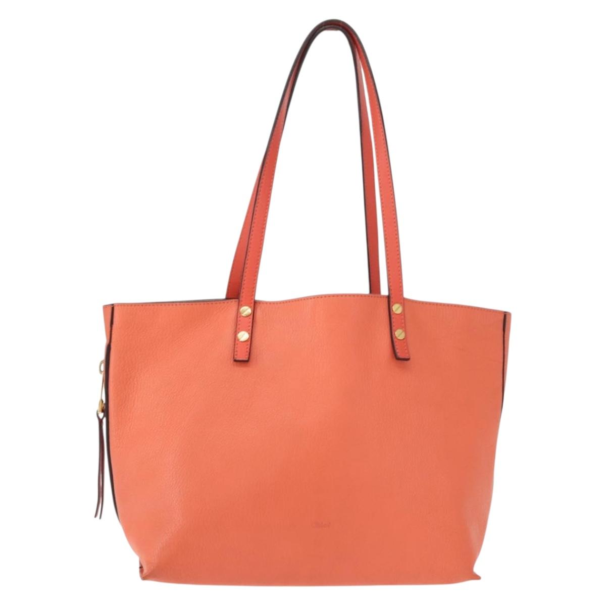 Chloe Dylan Tote Bag Leather Gold salmon pink Auth am9397 - Jerrillo image 2