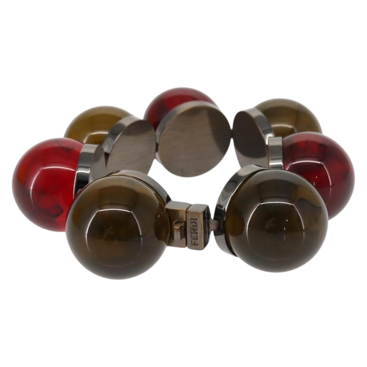 FENDI Colored Stones Bracelet metal Red Auth am9407V - Jerrillo image 3