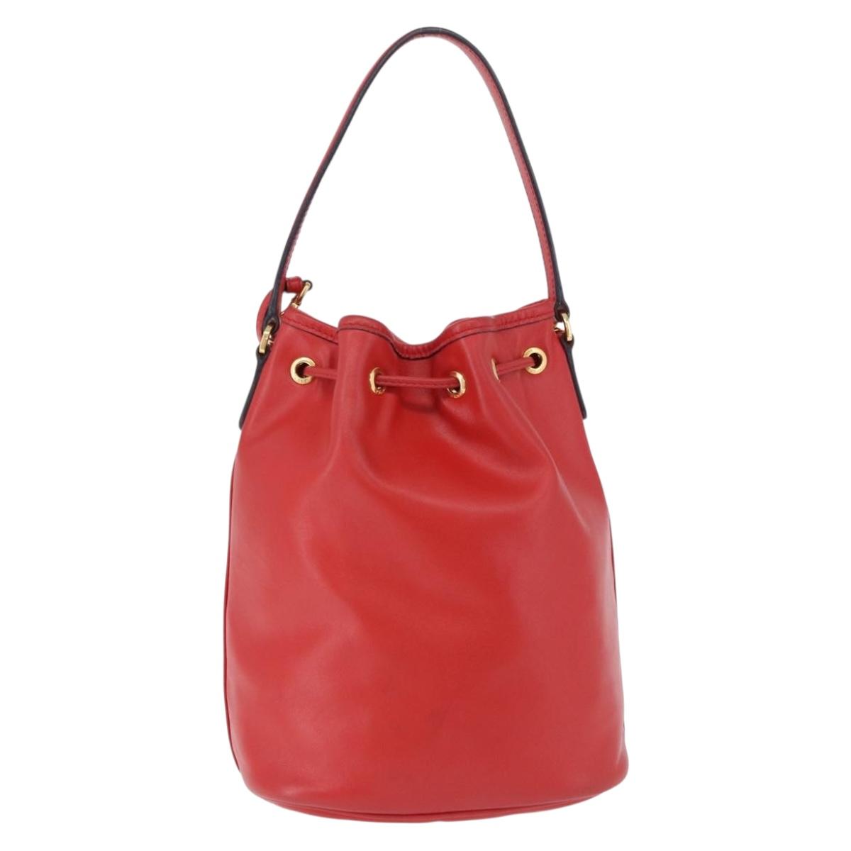 PRADA Purse Hand Bag Leather 2way Red Gold Auth BA14119V - Jerrillo image 2