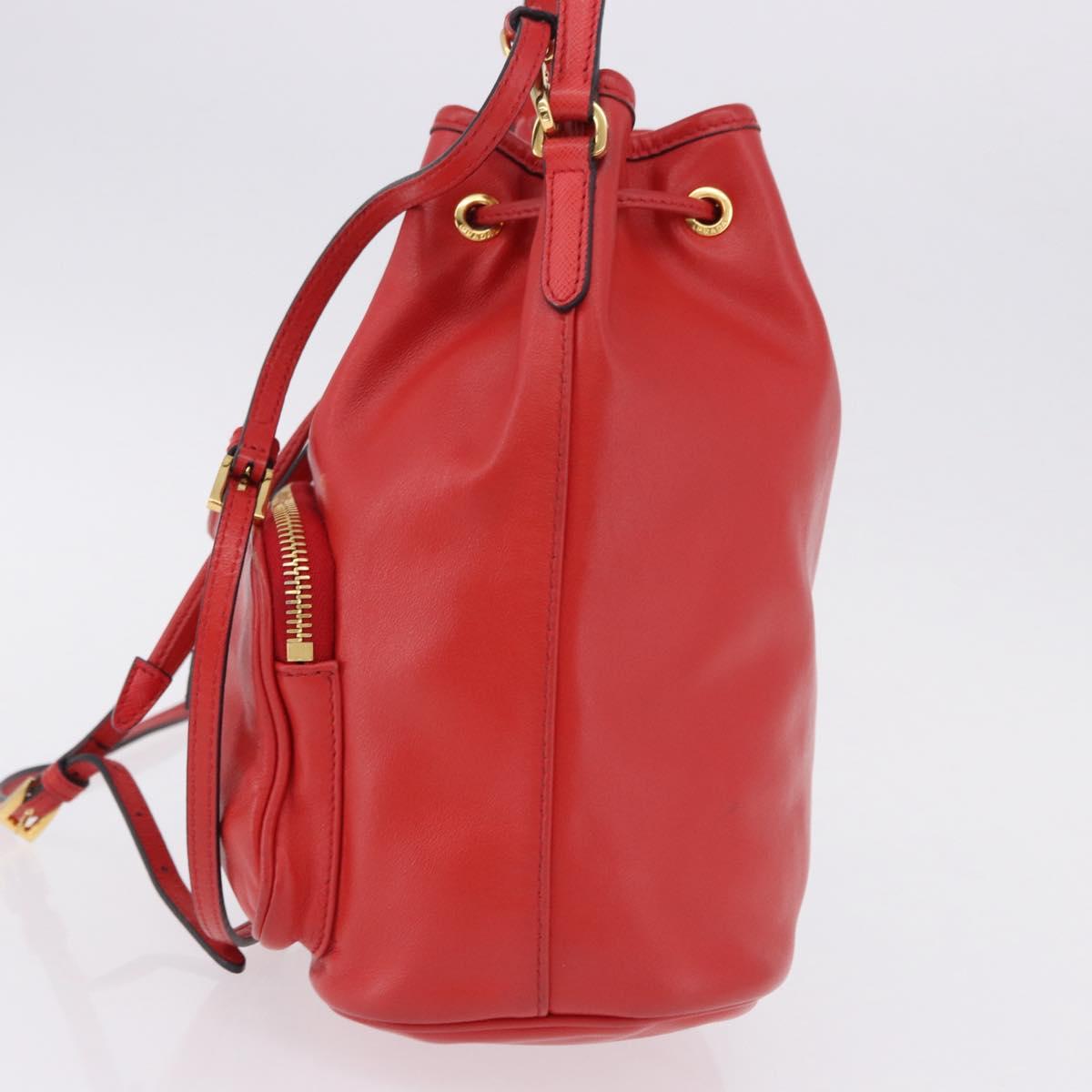 PRADA Purse Hand Bag Leather 2way Red Gold Auth BA14119V - Jerrillo image 3