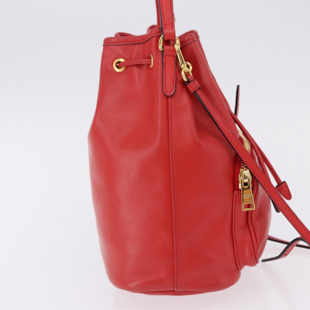PRADA Purse Hand Bag Leather 2way Red Gold Auth BA14119V - Jerrillo image 4