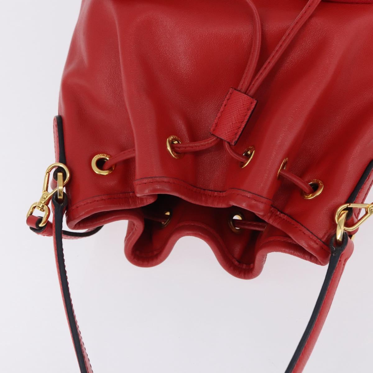 PRADA Purse Hand Bag Leather 2way Red Gold Auth BA14119V - Jerrillo image 6